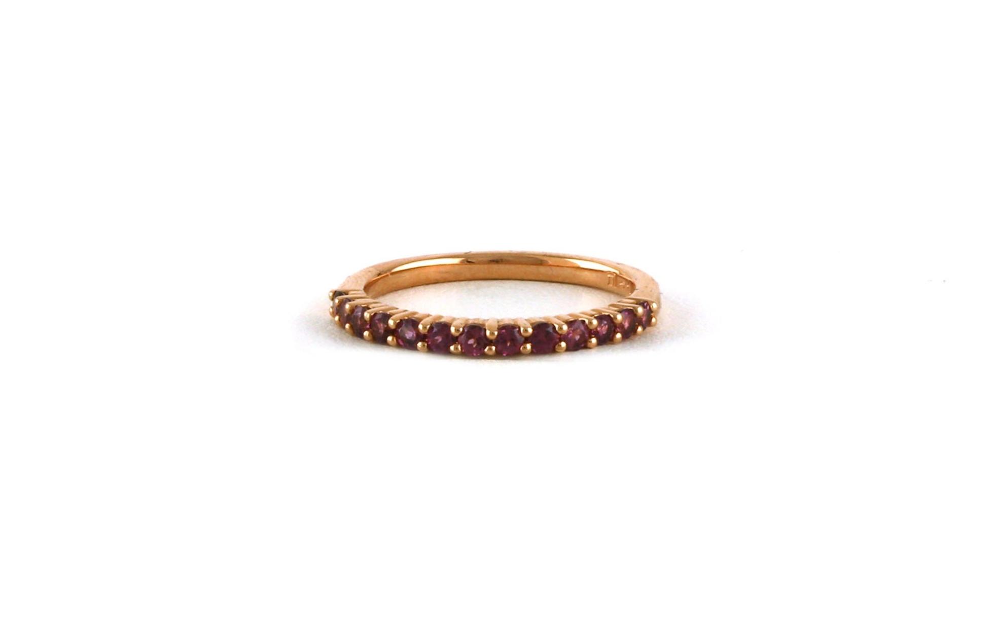 13-Stone Share-Prong Garnet Ring in Rose Gold (0.61cts TWT)