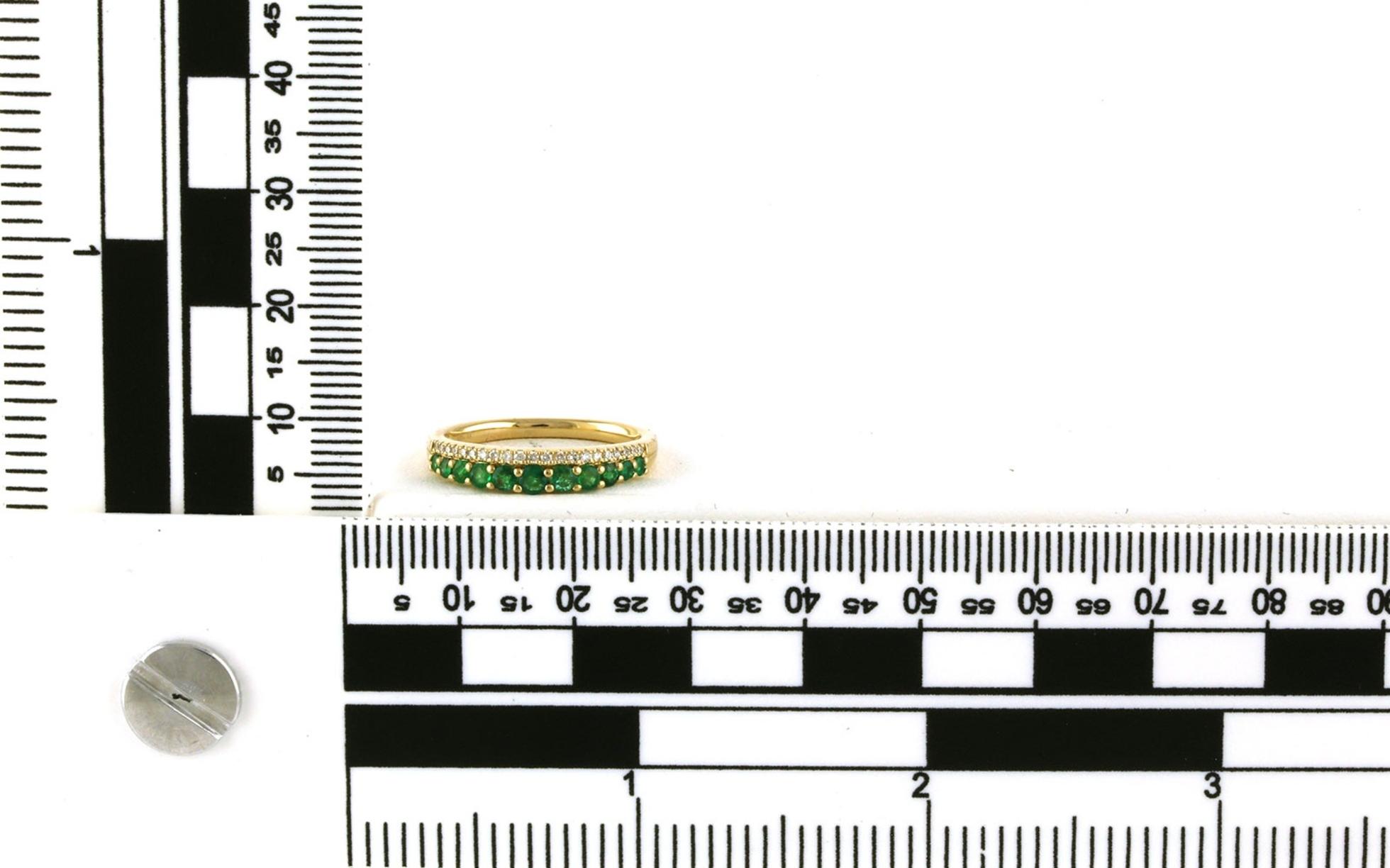 Emerald and Diamond Ring in Yellow Gold (0.56cts TWT) - Scale