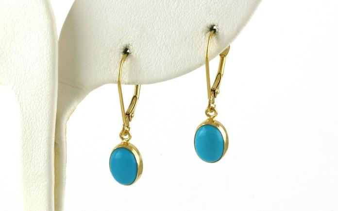 content/products/Leverback Drop Earrings with Turquoise in Yellow Gold 