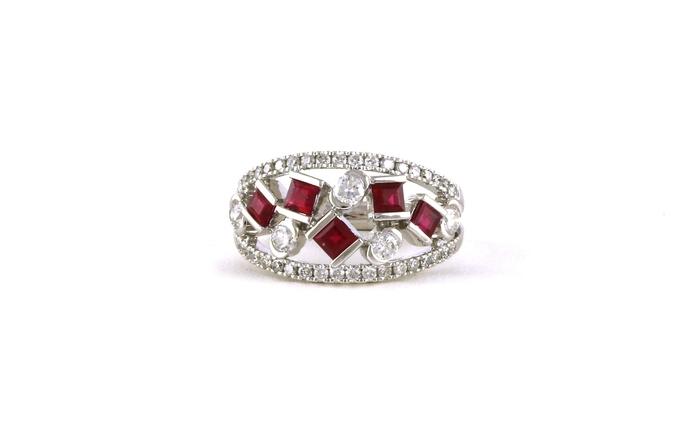 content/products/Ruby and Diamond Cluster Ring in White Gold (1.58cts TWT)