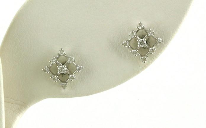 content/products/9-Stone Grid Diamond Stud Earrings in White Gold (0.20cts TWT)