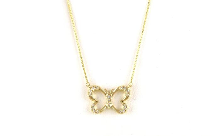 content/products/Pave Butterfly Diamond Necklace in Yellow Gold (0.06cts TWT)