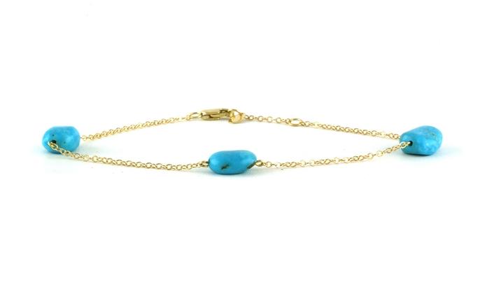 content/products/Station Bracelet with Turquoise in Yellow Gold (7.5-8")