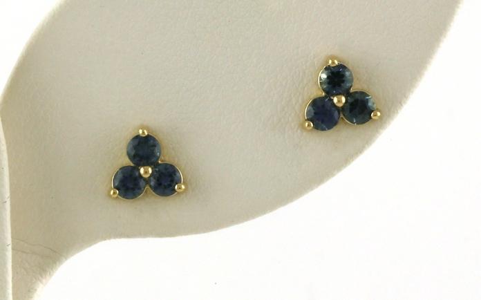 content/products/3-Stone Cluster Montana Sapphire Stud Earrings in Yellow Gold (0.75cts TWT)