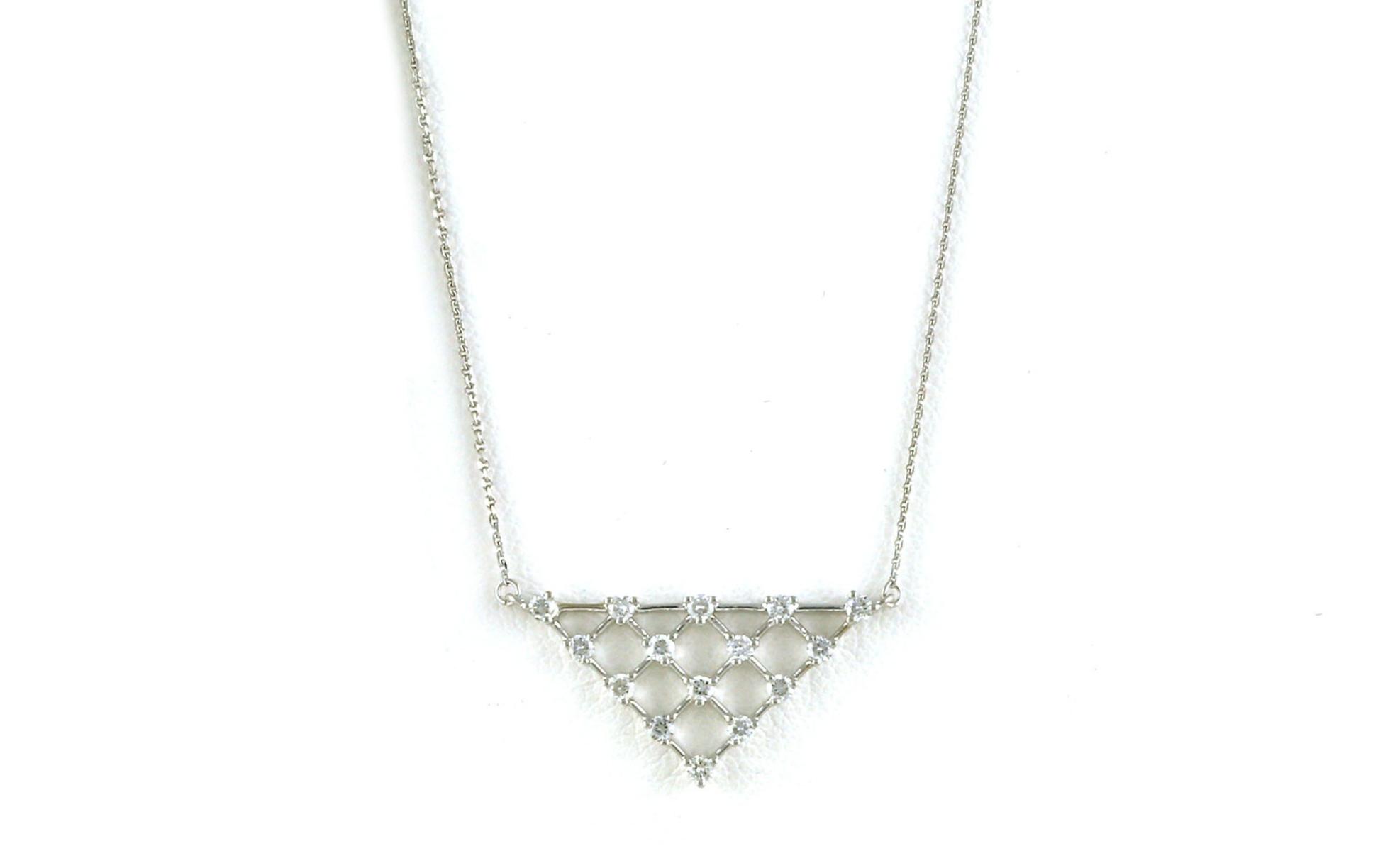 Triangle Net Diamond Necklace in White Gold (0.22cts TWT)