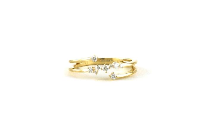 content/products/3-Row Scattered Diamonds Ring in Yellow Gold (0.16cts TWT)