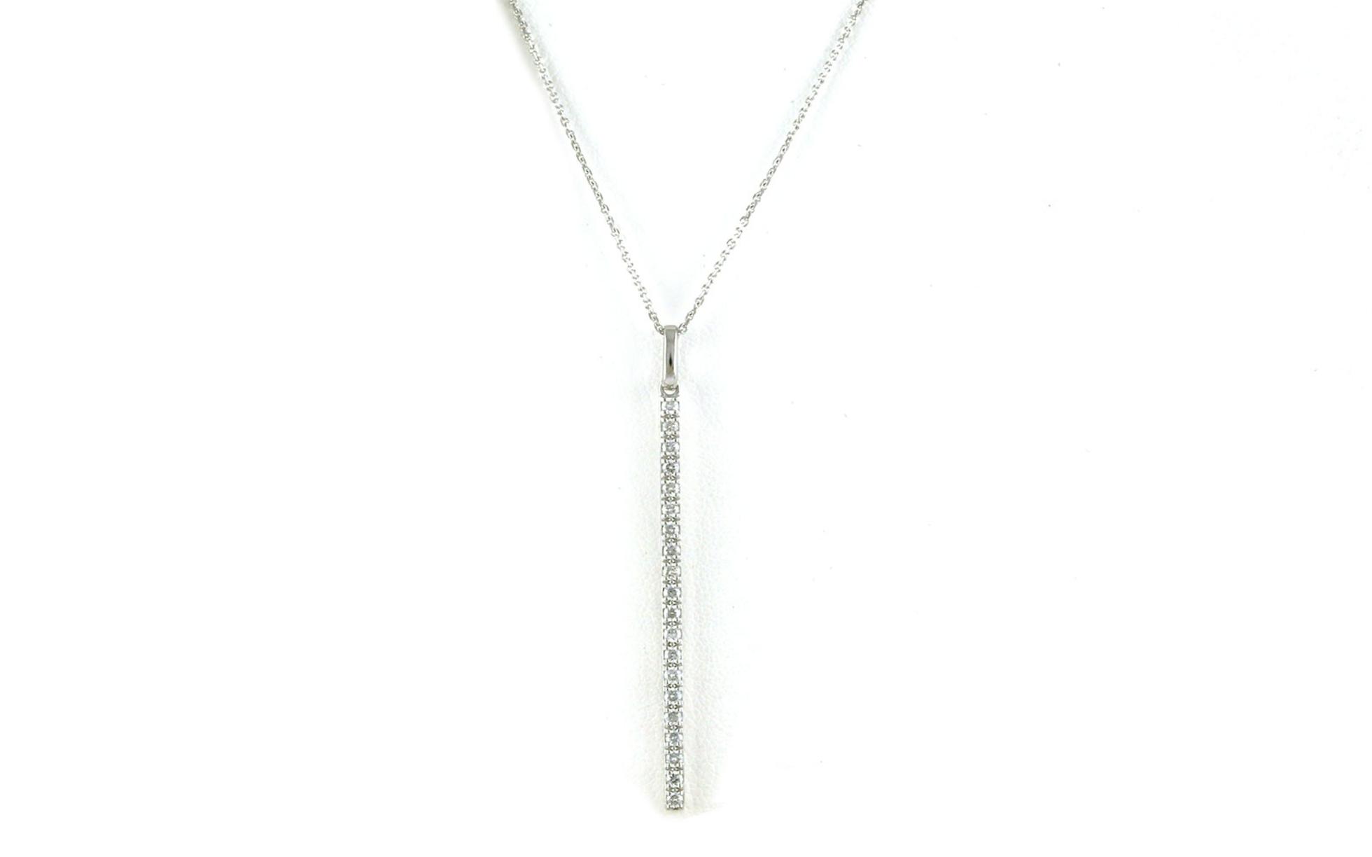 Vertical Bar Diamond Necklace in White Gold (0.30cts TWT)