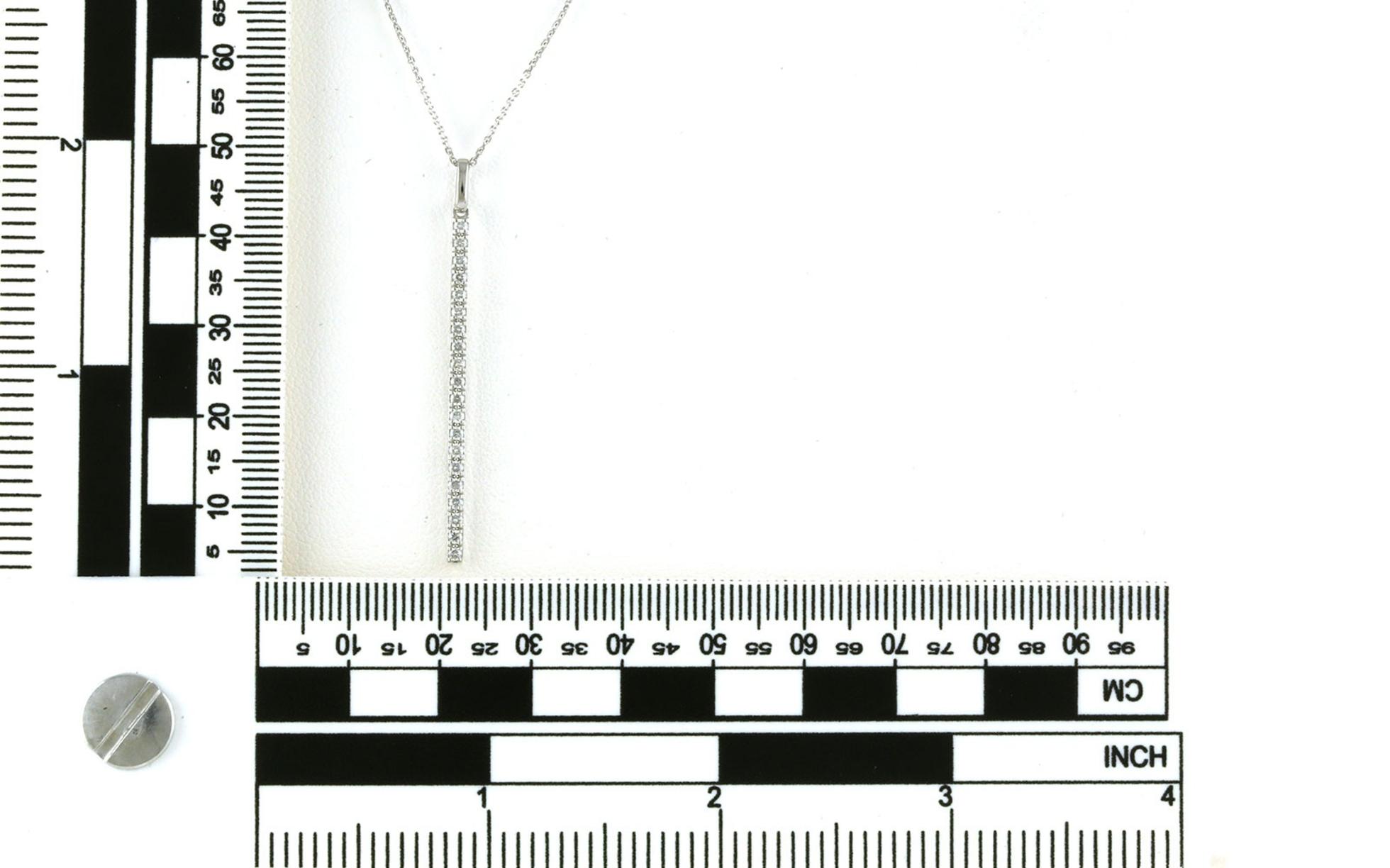 Vertical Bar Diamond Necklace in White Gold (0.30cts TWT)