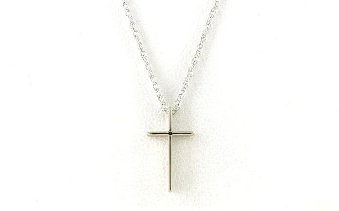 content/products/Petite Wedged Cross Necklace in White Gold