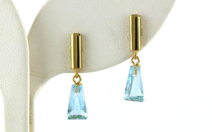 content/products/Tapered Brilliant-cut Blue Topaz Bar Dangle Earrings in Yellow Gold