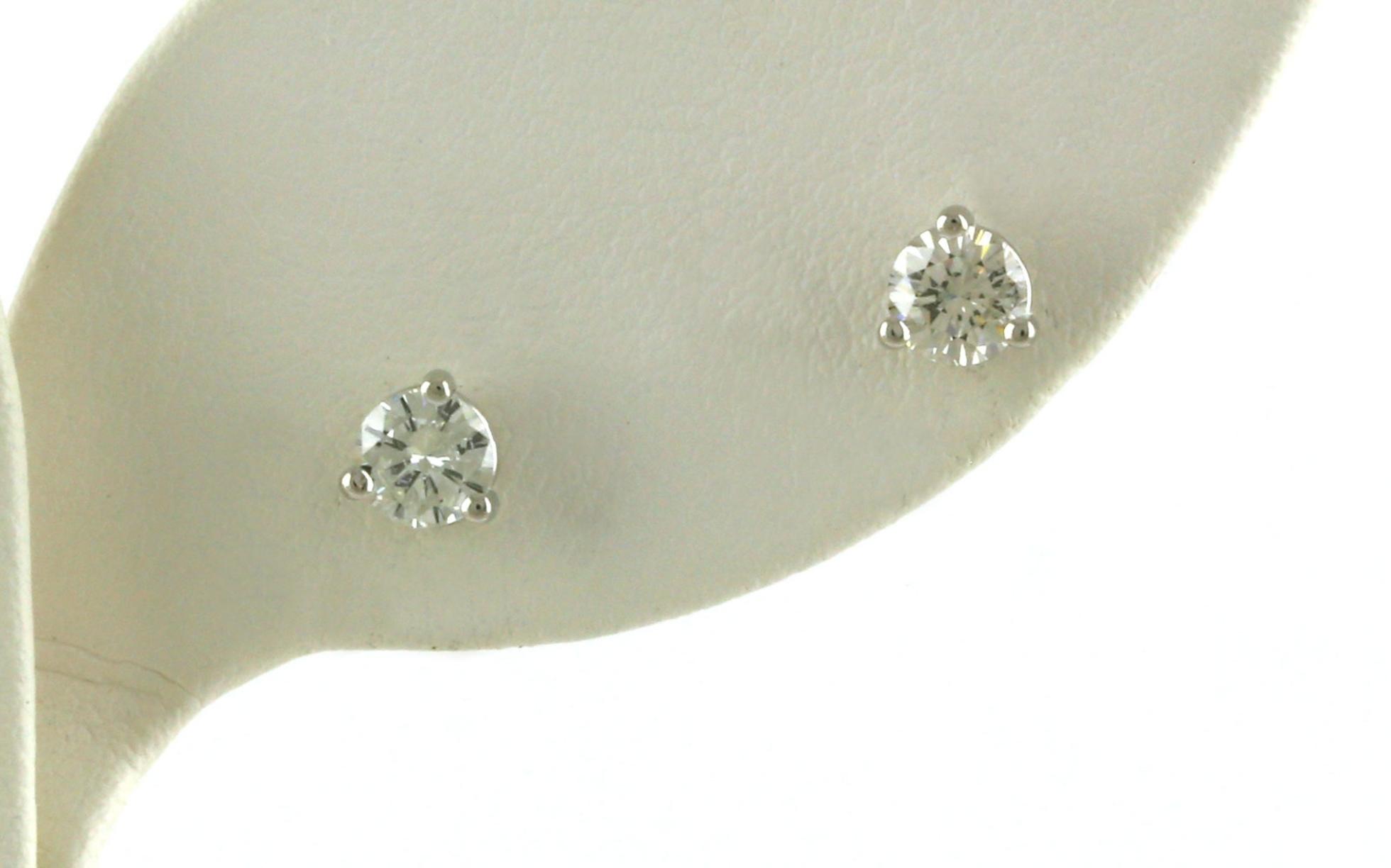 Diamond Stud Earrings in 3-Prong Martini Settings in White Gold (0.67cts TWT)