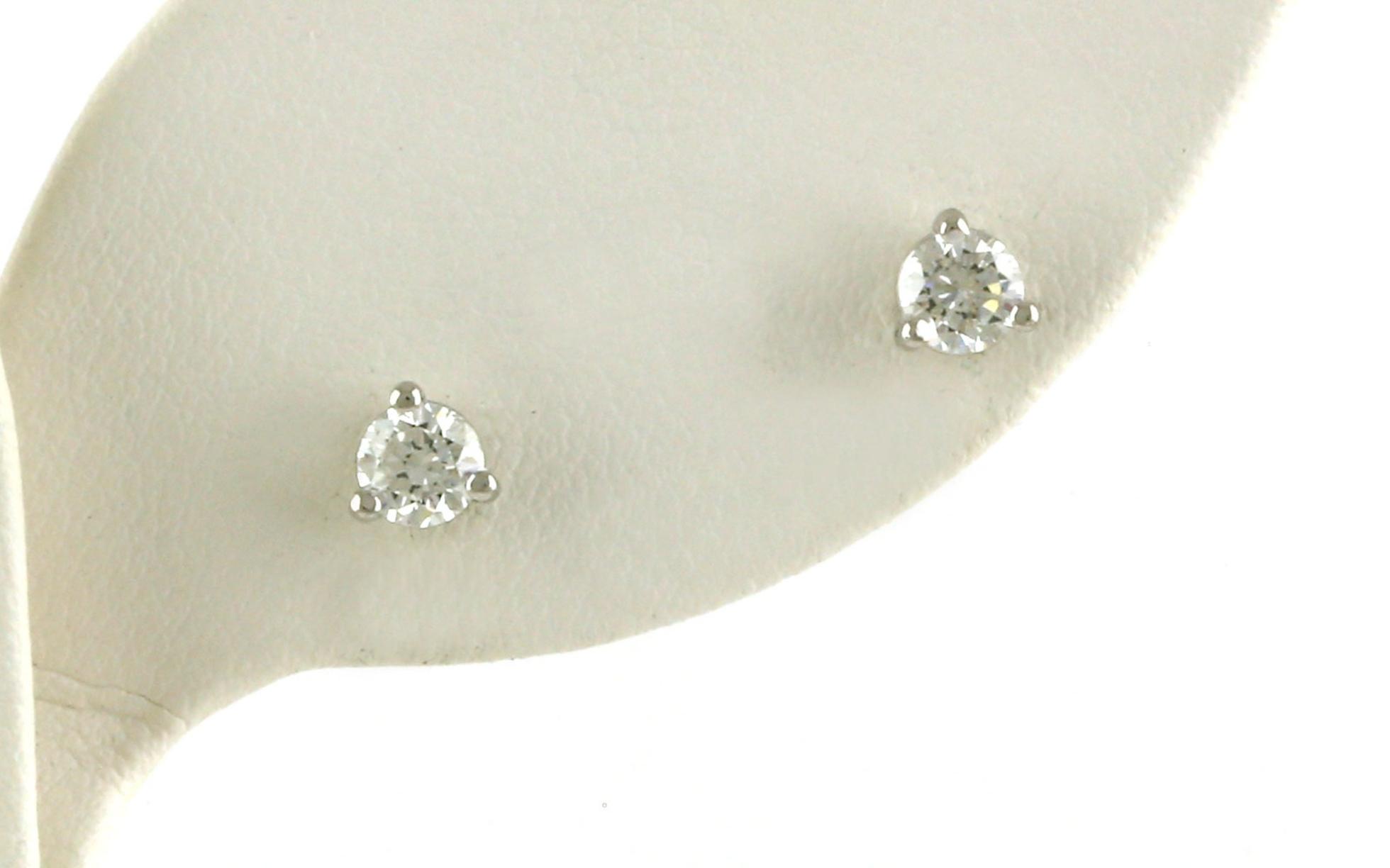 Diamond Stud Earrings in 3-Prong Martini Settings in White Gold (0.48cts TWT)