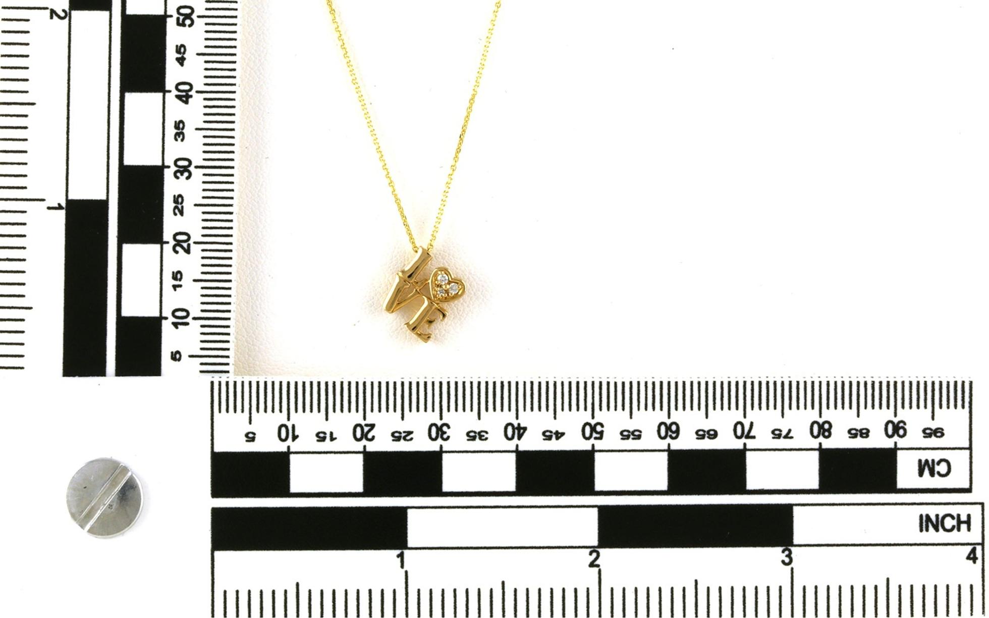 LOVE Heart Diamond Necklace in Yellow Gold (0.03cts TWT) scale