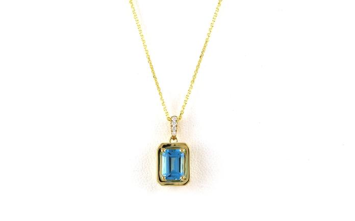 content/products/Emerald-cut Blue Topaz Necklace with Diamond Bail in Yellow Gold (1.20cts TWT)