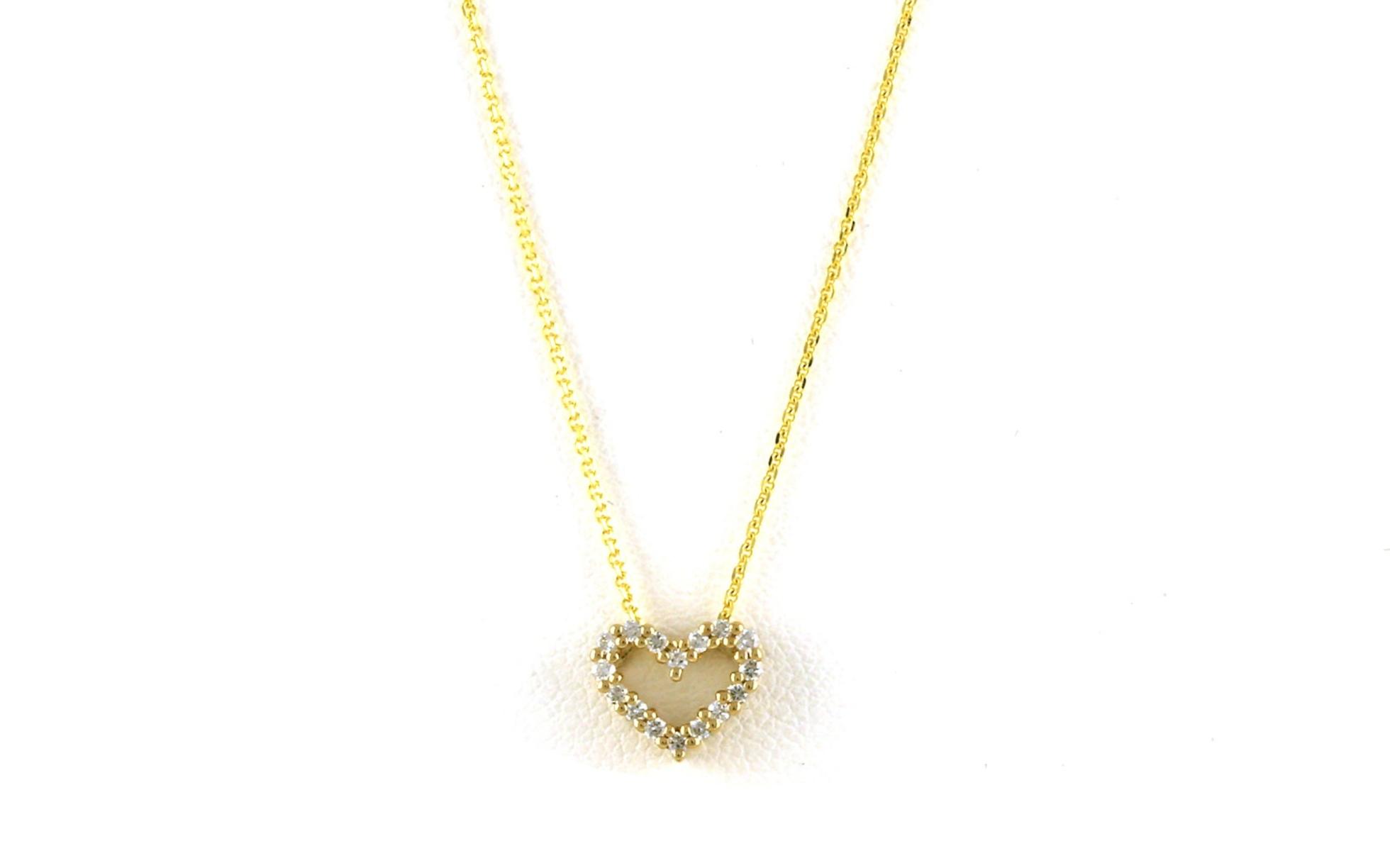 Heart Diamond Necklace in Yellow Gold (0.11cts TWT)