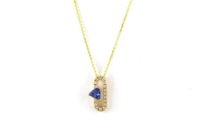 content/products/Trillian-cut Tanzanite and Pave Diamond Loop Necklace in Yellow Gold (0.43cts TWT)