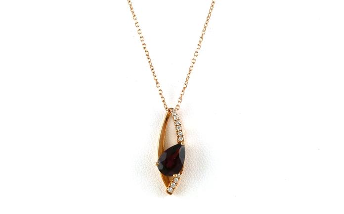 content/products/Pear-cut Garnet and Pave Diamond Loop Necklace in Rose Gold (1.69cts TWT)