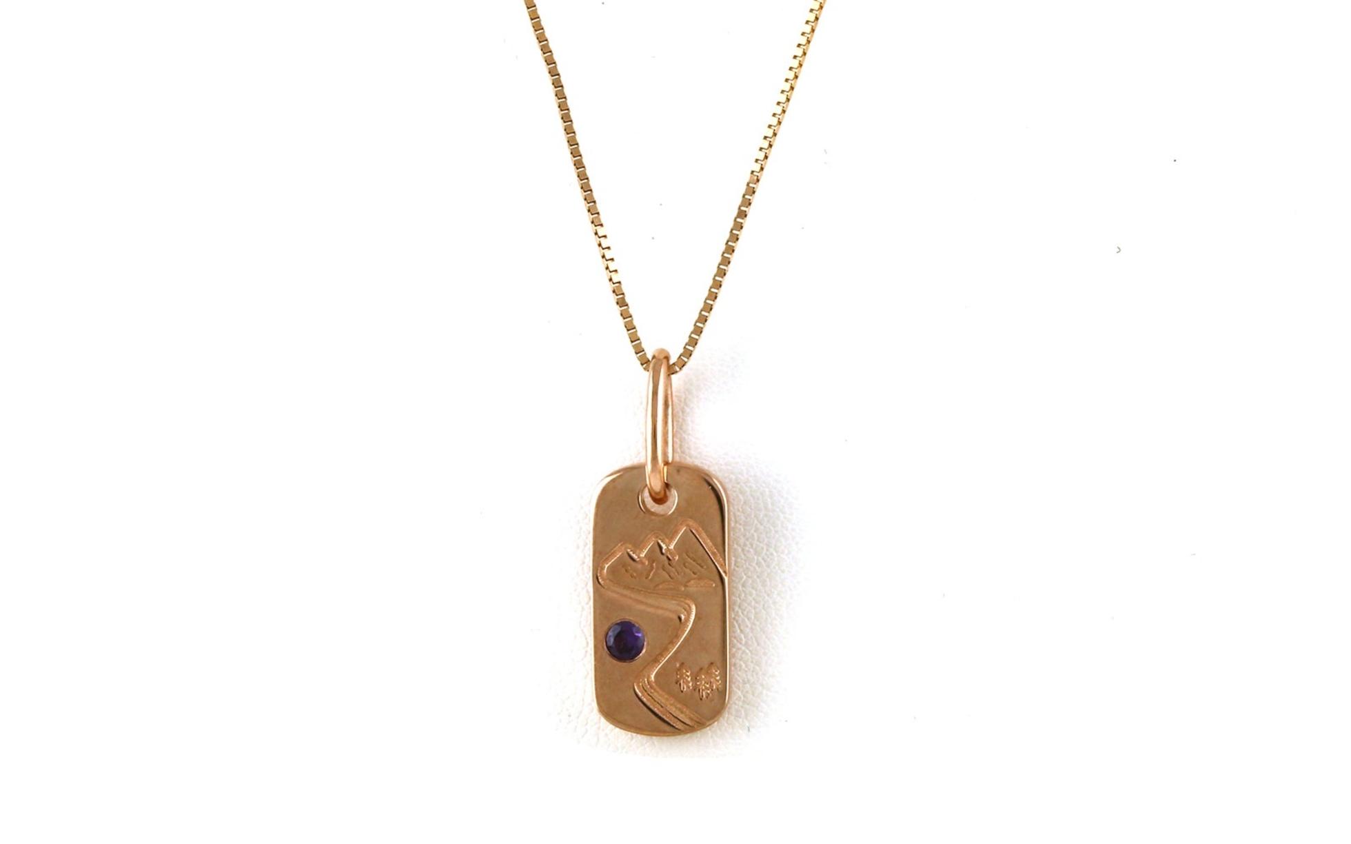 Dog Tag Mountain Huckleberry Yogo Necklace in Rose Gold (0.12cts)