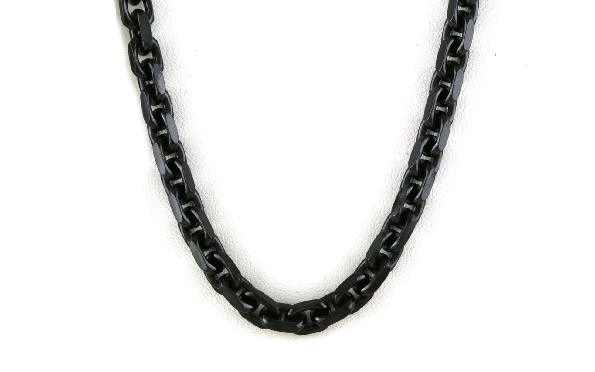 Oval Link Men's Chain with Black Ruthenium Finish in Sterling Silver