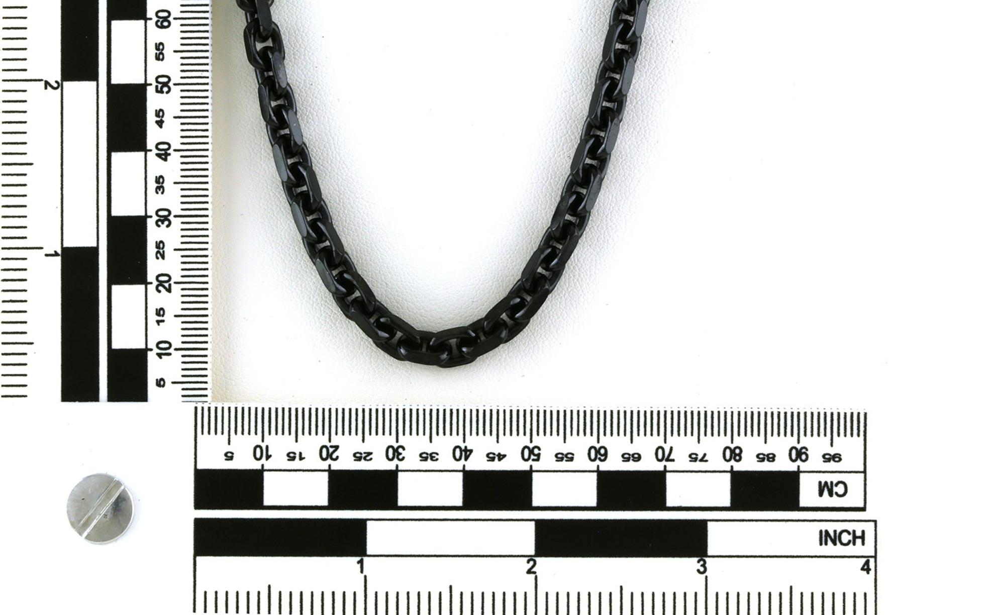 Oval Link Men's Chain with Black Ruthenium Finish in Sterling Silver scale