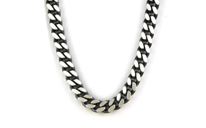 content/products/Cuban Link Men's Chain with Gun Metal Finish in Sterling Silver