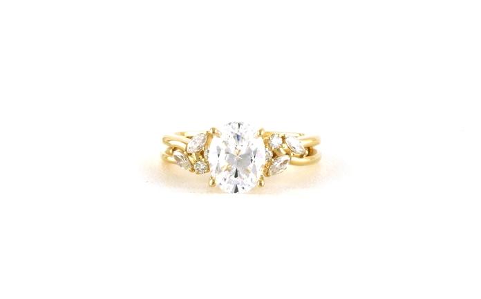 content/products/Oval-cut Engagement Ring Mounting with Leafy Marquise Diamond Accents in Yellow Gold (0.33cts TWT)