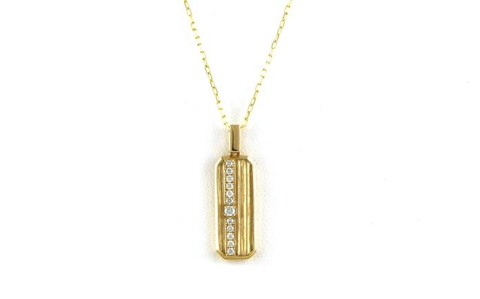 content/products/Elongated Octagon Dog Tag Diamond Necklace with Texture in Yellow Gold (0.14cts TWT)