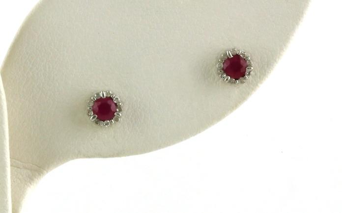 content/products/Halo-style Ruby and Diamond Stud Earrings in White Gold (0.33cts TWT)