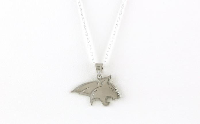 content/products/Large Official Bobcat Pendant/Charm with Satin and Polished Finish in Sterling Silver