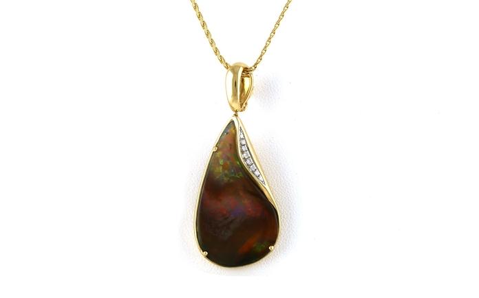 content/products/Estate Piece: Swoop Tear-drop Opal and Diamon Necklace/Enhancer in Yellow Gold 