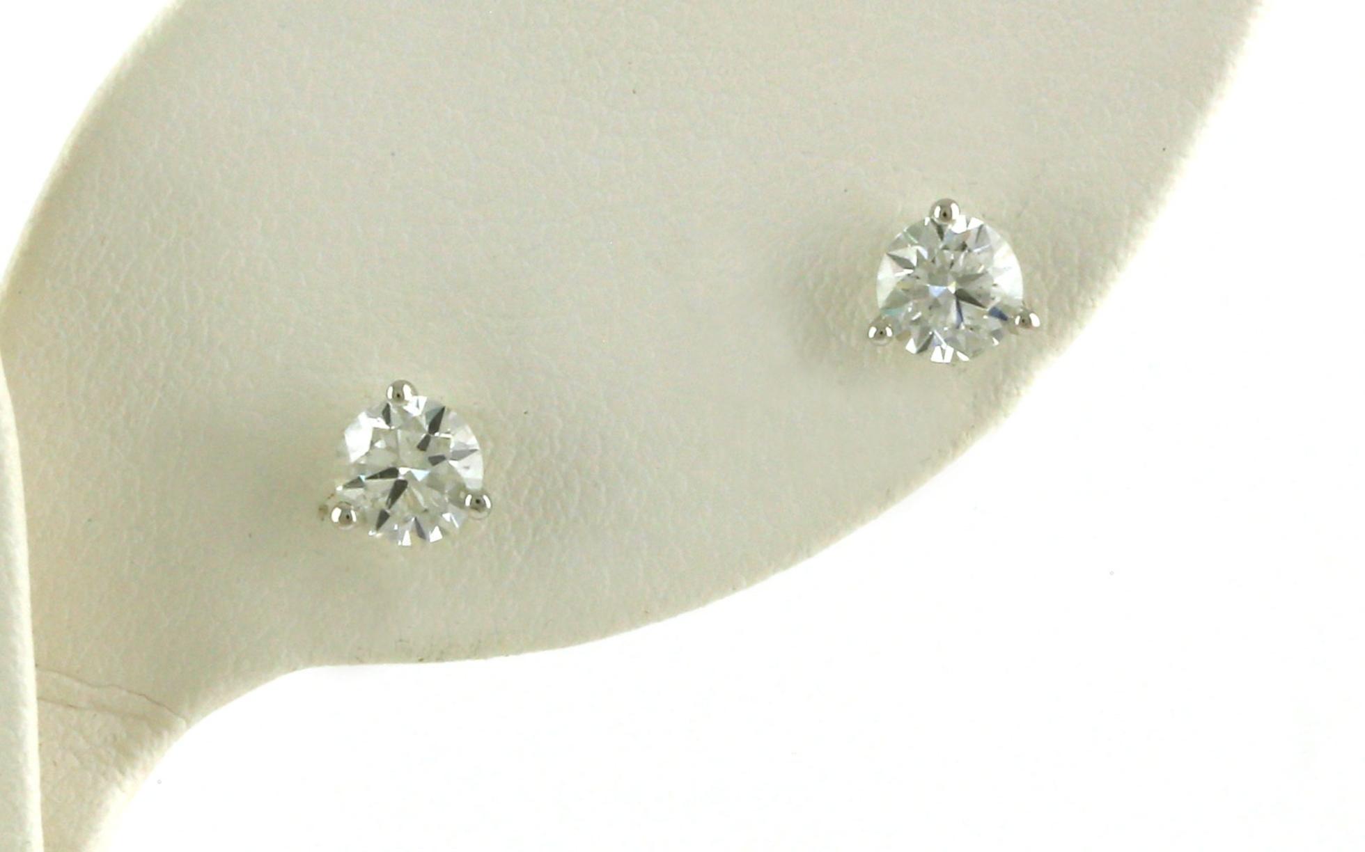 Diamond Stud Earrings in 3-Prong Martini Settings in White Gold (0.80cts TWT)