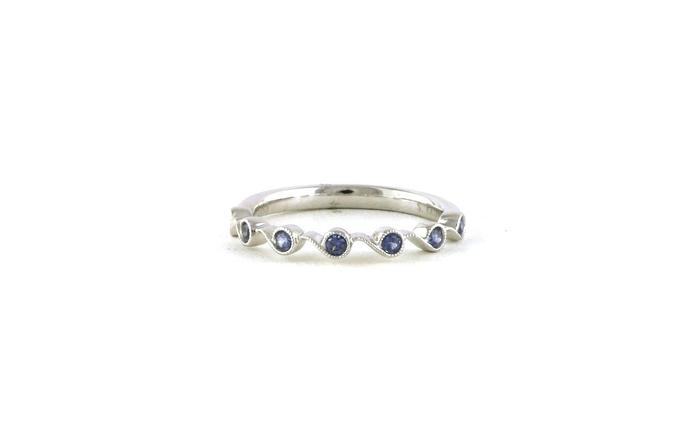 content/products/7-Stone Wave Montana Yogo Sapphire Ring with Milgrain Detail in White Gold (0.20cts TWT)