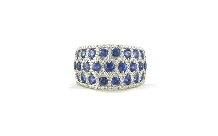 content/products/3-Row Wide Honeycomb Montana Yogo Sapphire and Diamond Ring in White Gold (2.00cts TWT)