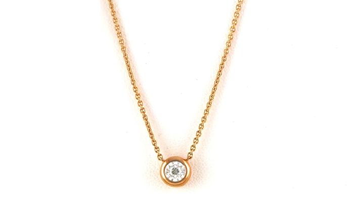 content/products/Two-tone Bezel-set Illusion Diamond Spilt Chain Necklace in White and Rose Gold (0.06cts TWT)