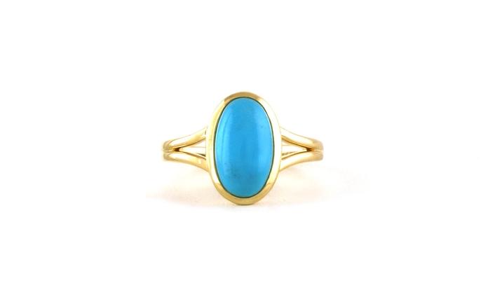 content/products/Bezel-set Oval Cabochon Turquoise Rings with Split Shank in Yellow Gold 