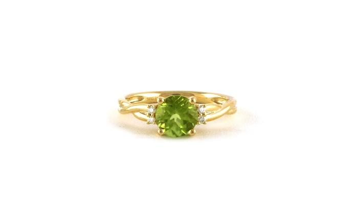 content/products/Fashion Ring with Solitaire Peridot and Diamonds in Yellow Gold (0.36cts TWT) 