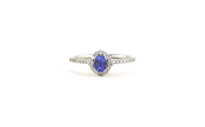 content/products/Vintage Style Halo with Tanzanite and Diamonds in White Gold (0.67cts TWT)