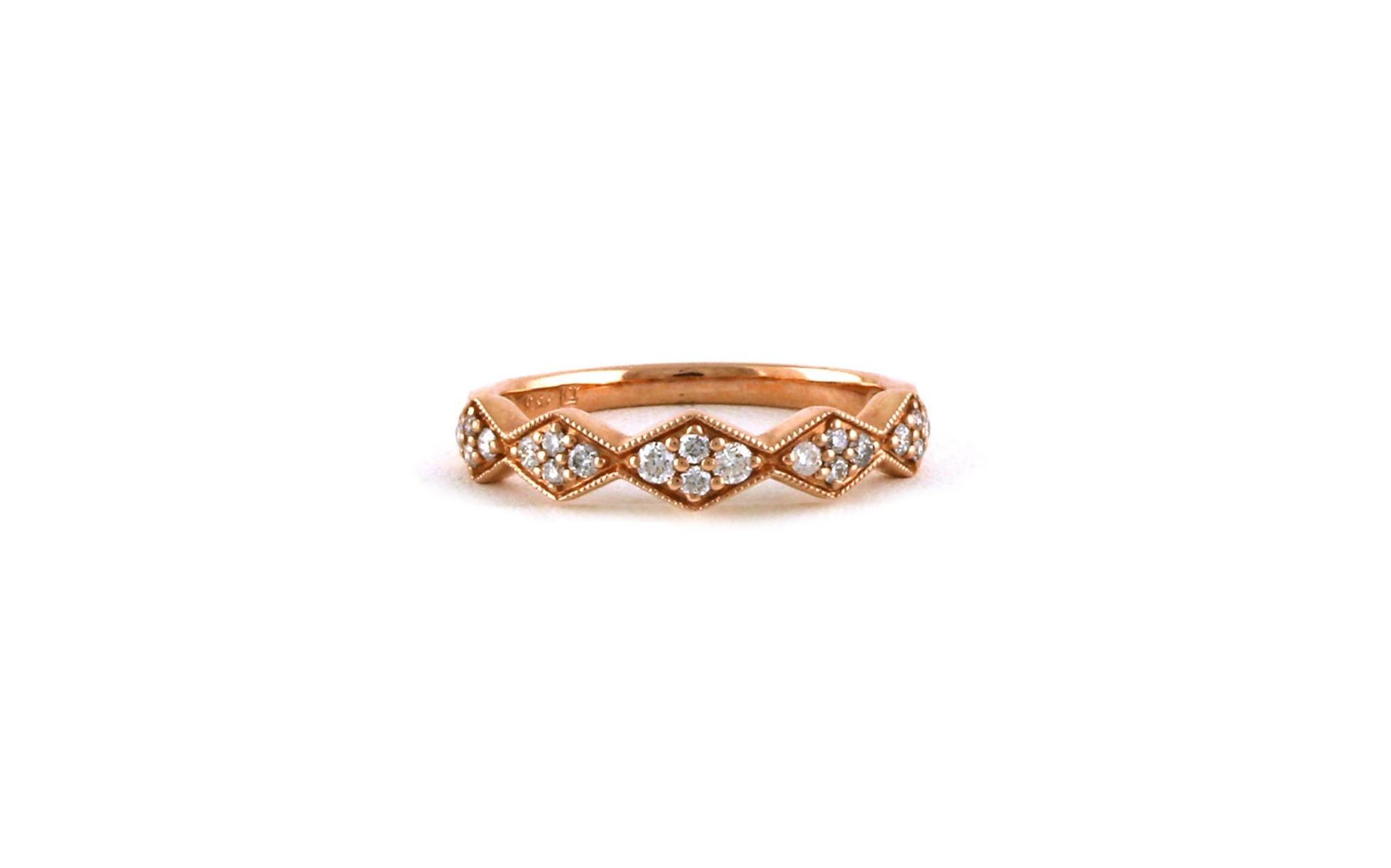 Zigzag Fashion Ring with Diamonds in Rose Gold (0.26cts TWT)