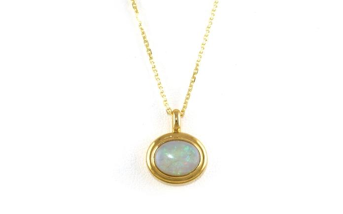 content/products/Bezel Set Landscape Necklace with One Cabochon Opal in Yellow Gold (1.78cts TWT)