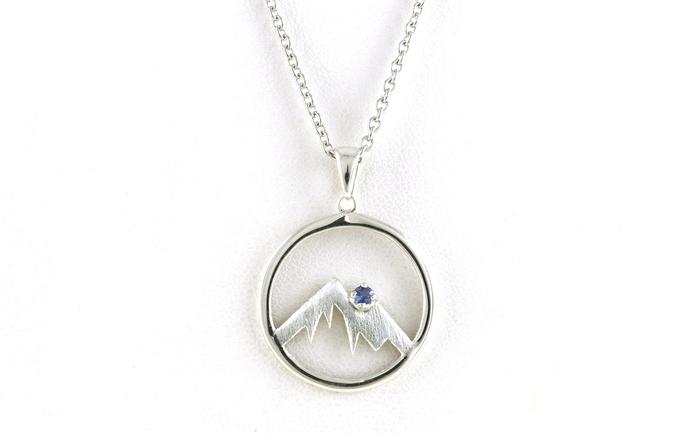 content/products/Circle Mountain Pendent with Yogo Sapphire in Sterling Silver (0.05ct TWT)