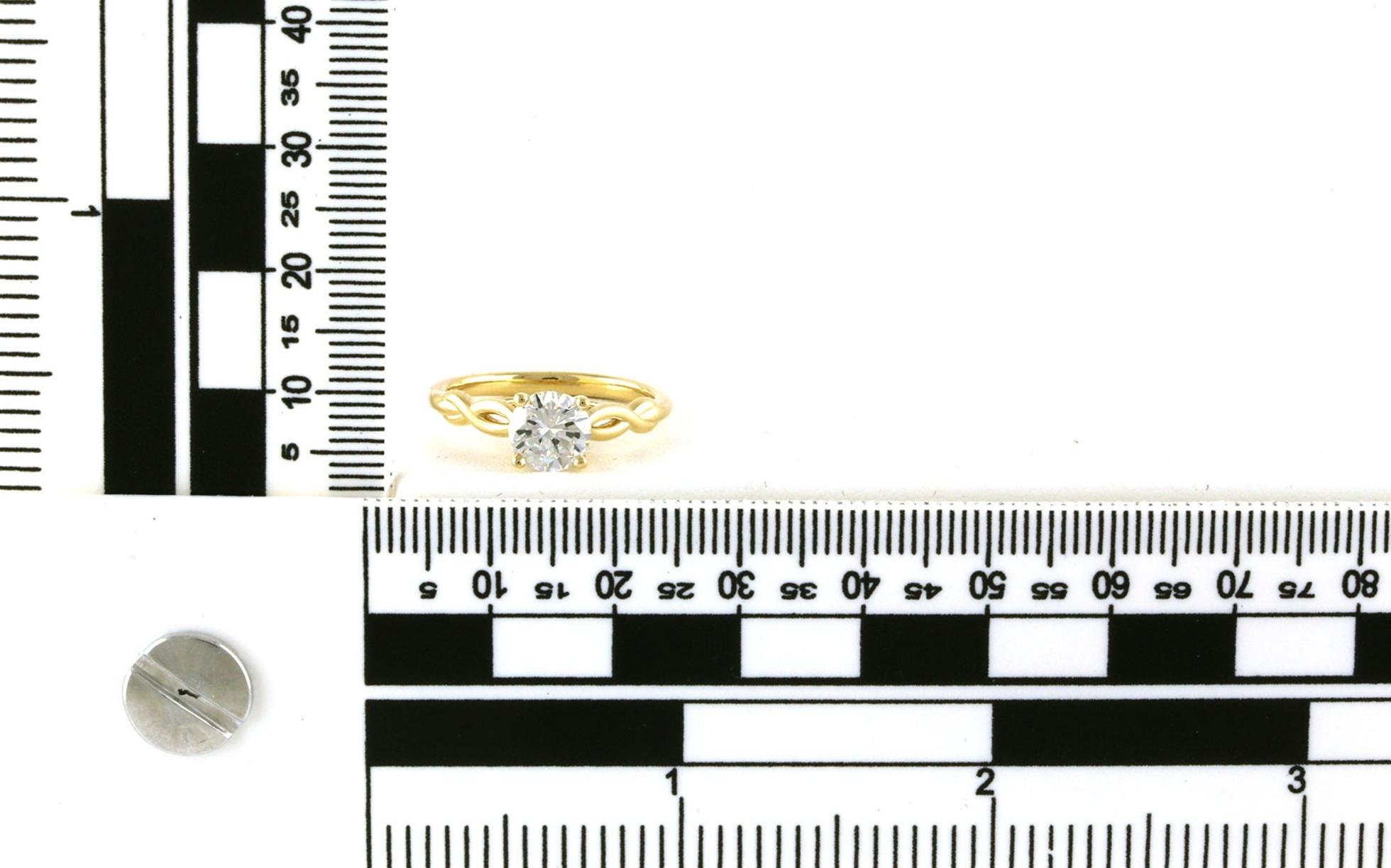 Woven Diamond Engagement Ring in Yellow Gold (1.03cts TWT) scale