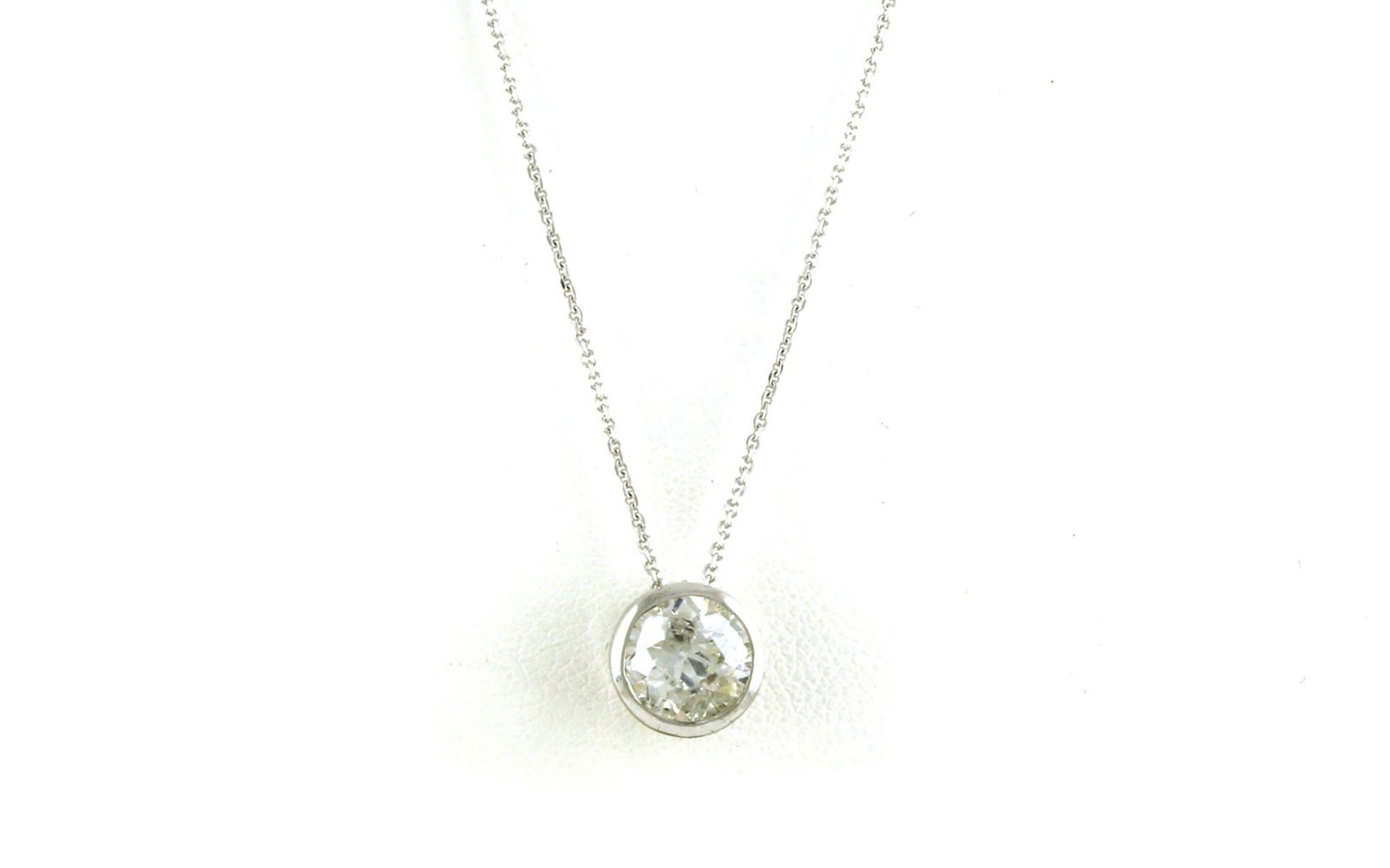 Bezel-set Diamond Split Chain Necklace in White Gold (1.14cts TWT)