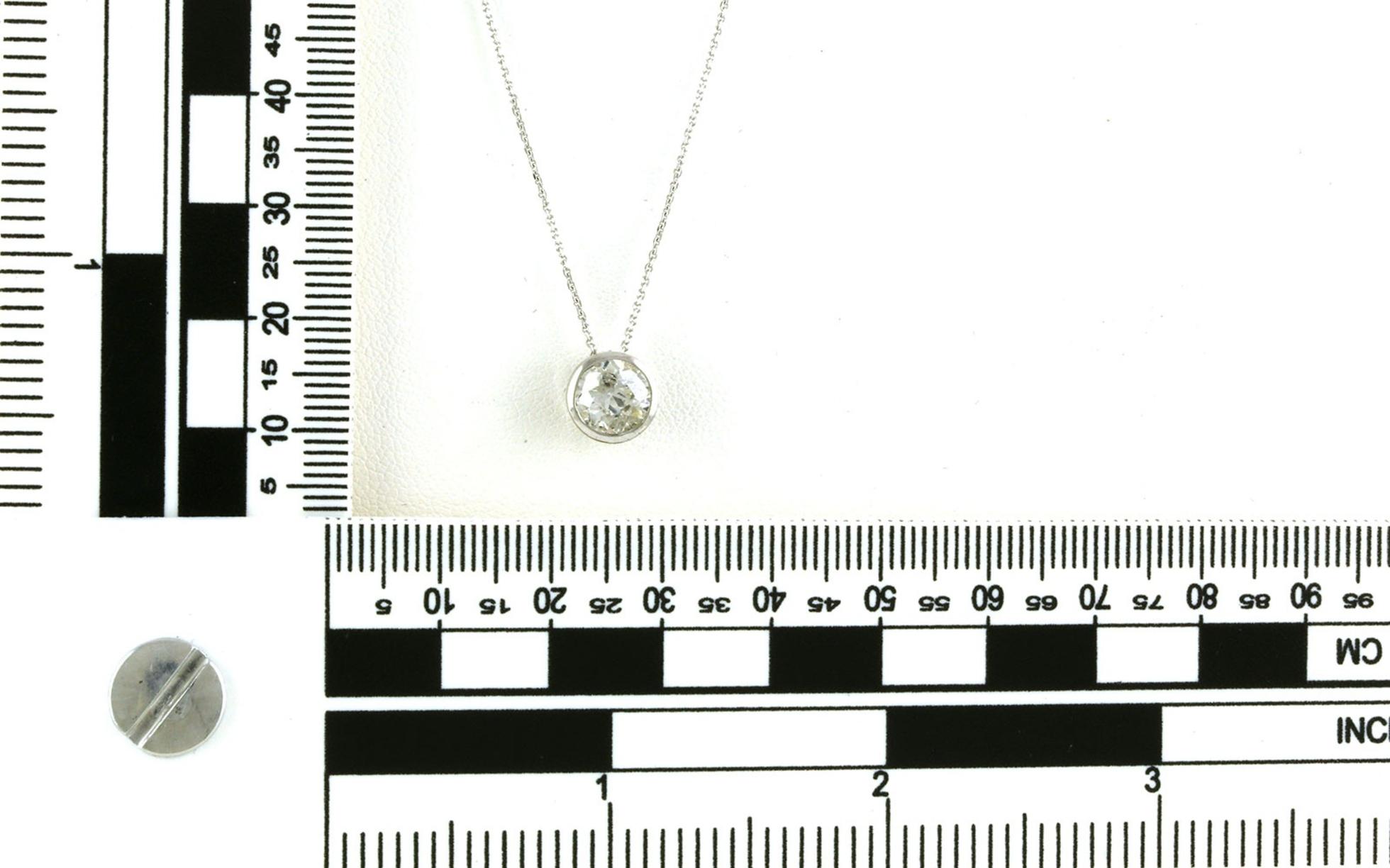 Bezel-set Diamond Split Chain Necklace in White Gold (1.14cts)