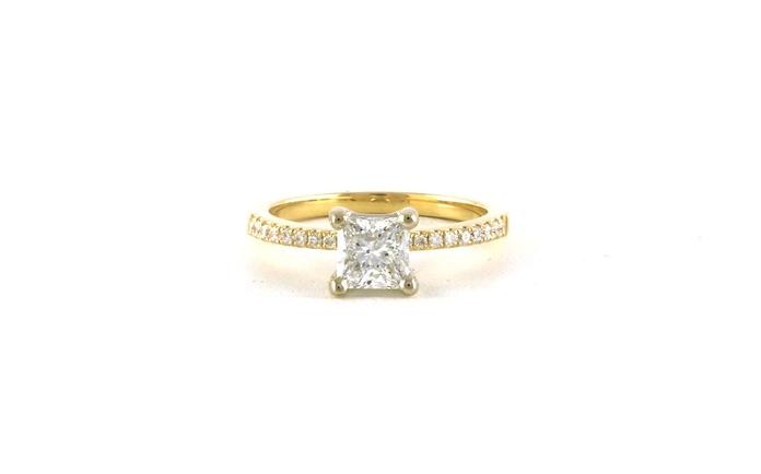 content/products/Princess-cut Diamond Engagement Ring with Diamond Accented Band in Two-tone Yellow Gold and White (1.06cts TWT)