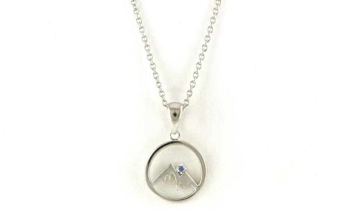 content/products/Small Circle Mountain Pendent with Yogo Sapphire in Sterling Silver (0.03cts)