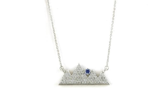 content/products/Diamond Pave Mountain Range Necklace with Montana Yogo Sapphire on Split Chain in White Gold (0.62cts TWT)