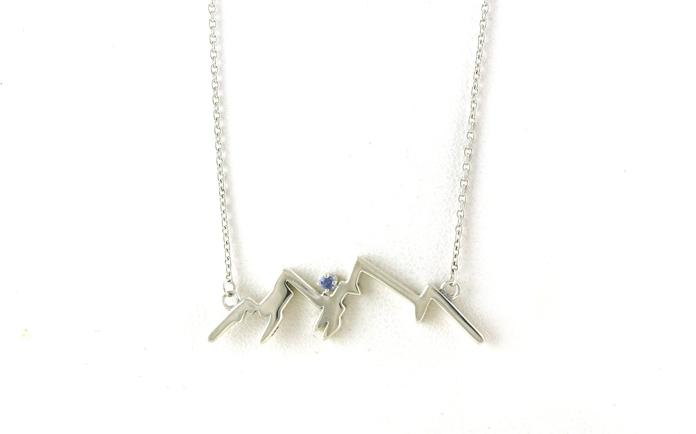 content/products/Mountain Ridgeline Montana Yogo Sapphire Necklace on Split Chain in Sterling Silver (0.03cts TWT)