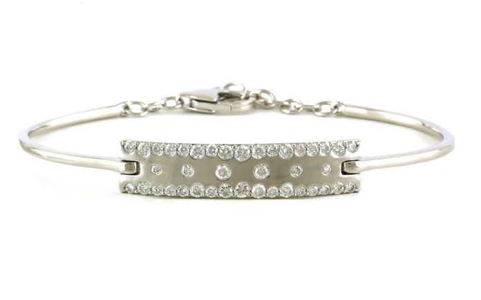 content/products/3-Row Flush-set Diamond Bar Sectioned Bangle Bracelet with Satin Finish in White Gold (0.88cts TWT)