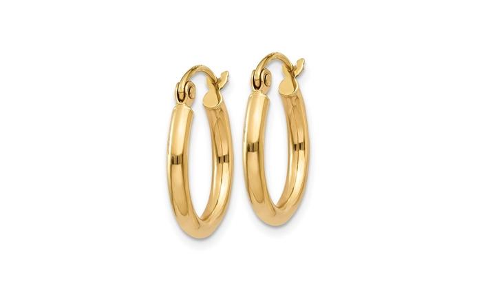 content/products/Hollow Hoop Earrings in Yellow Gold (2x15mm)