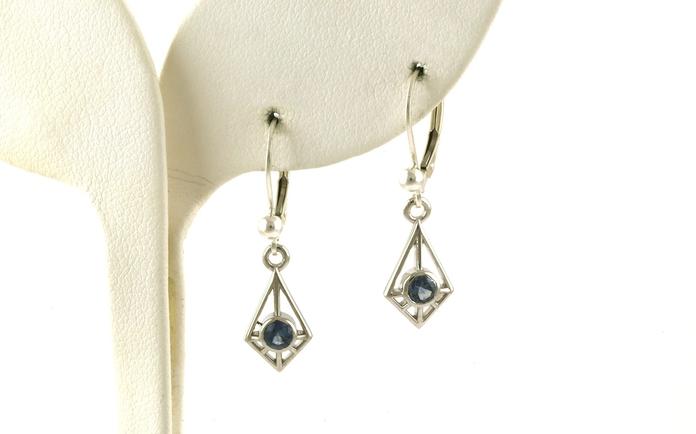 content/products/Art Deco Kite Shaped Montana Sapphire Dangle Earrings in Sterling Silver (0.40cts TWT)